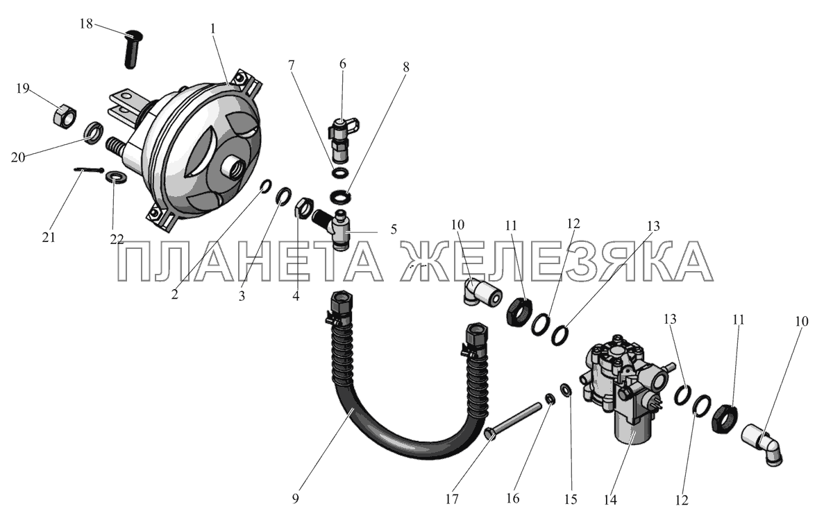 Привод переднего тормоза 152-3500101 МАЗ-152 (2011)